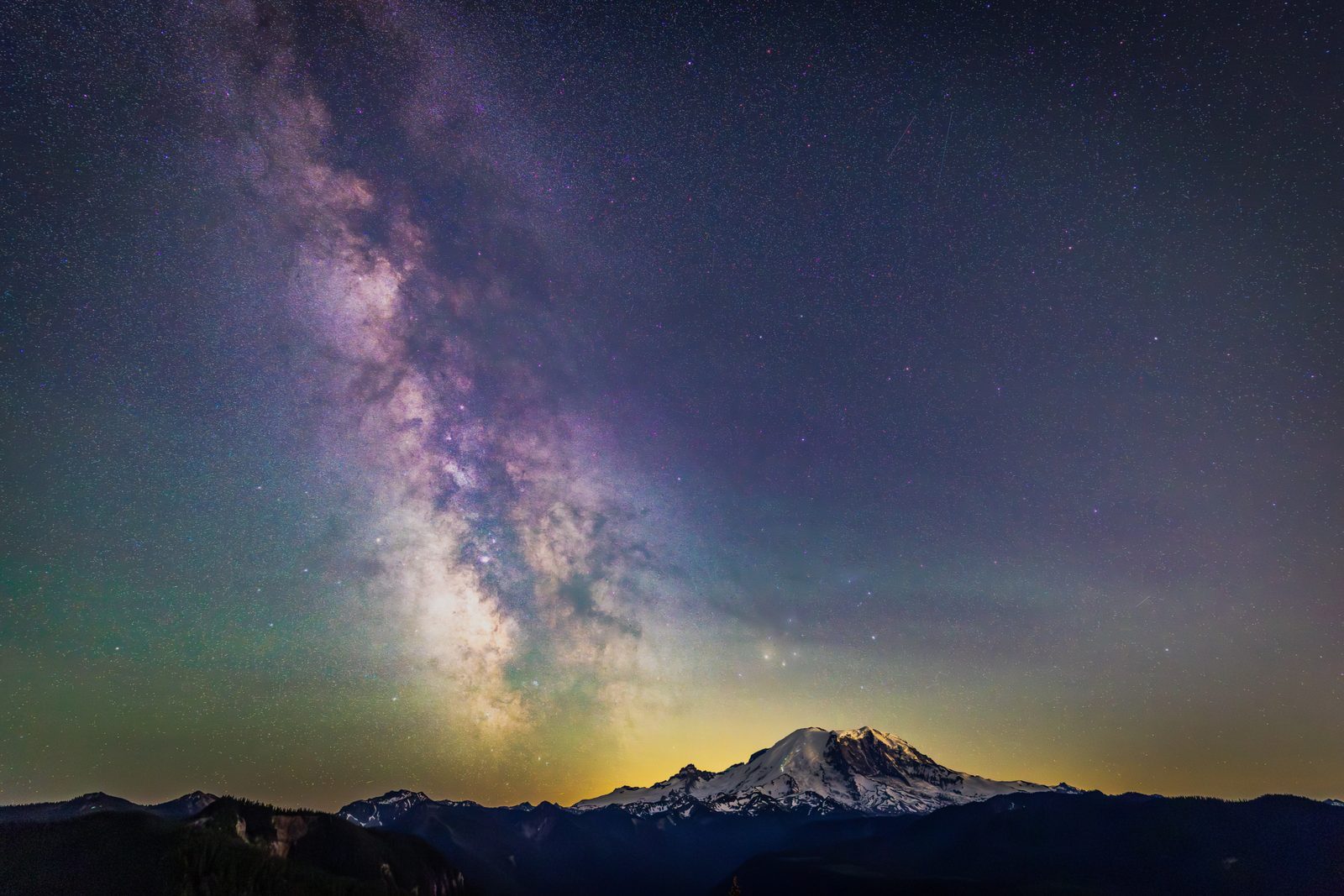 Milky Way over Mount Rainier